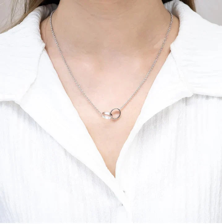 KÆRLIGHED HALSKETTE DOPPELRING | SILVER
