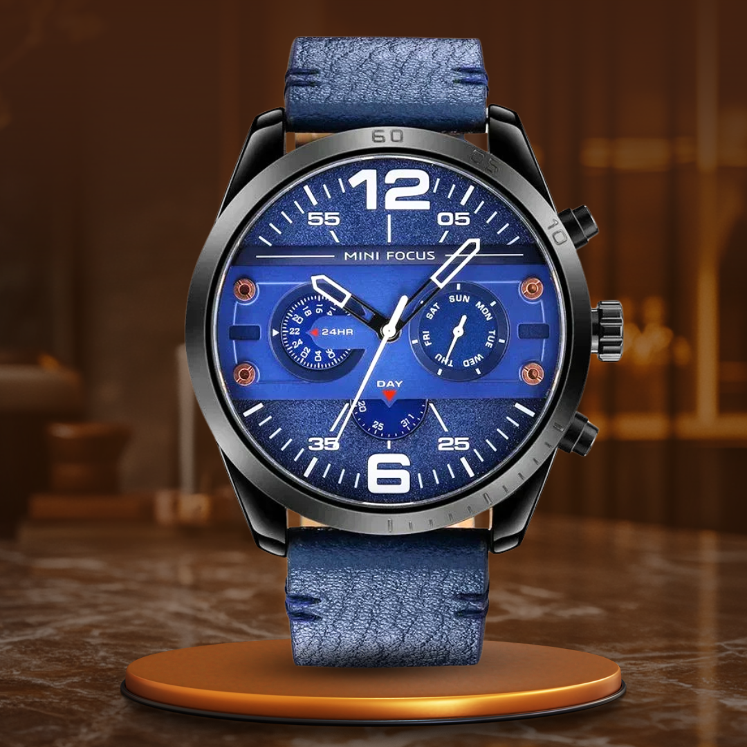 Luksus Læderrem Quartz Chronograph Sportsur