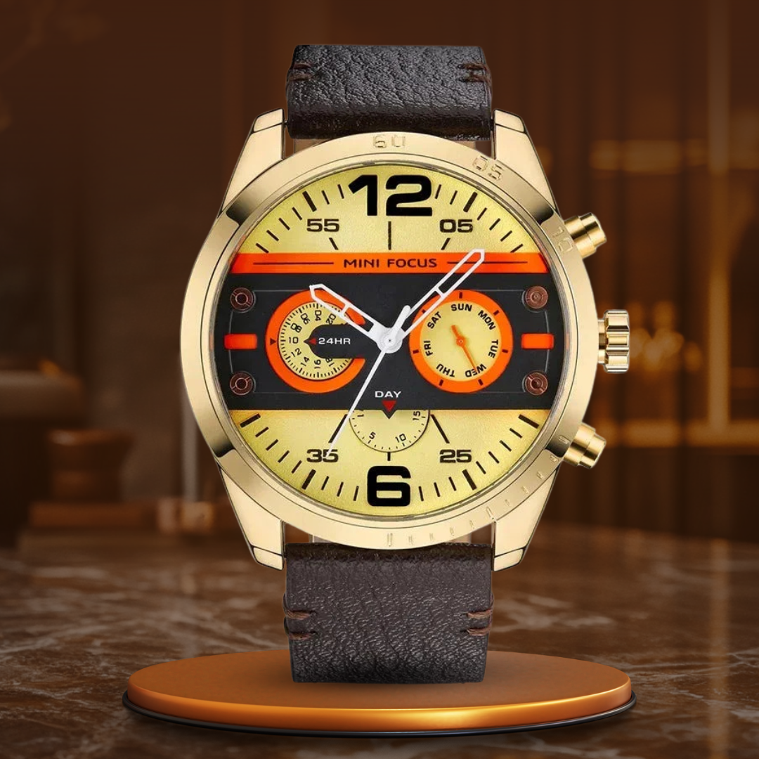 Luksus Læderrem Quartz Chronograph Sportsur