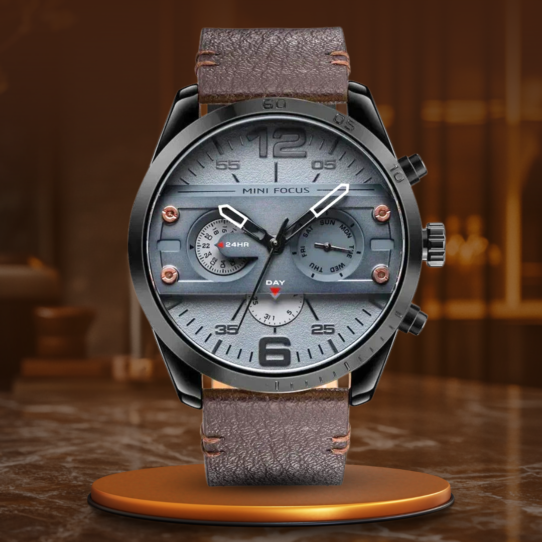 Luksus Læderrem Quartz Chronograph Sportsur