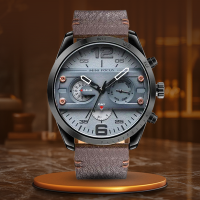 Luksus Læderrem Quartz Chronograph Sportsur