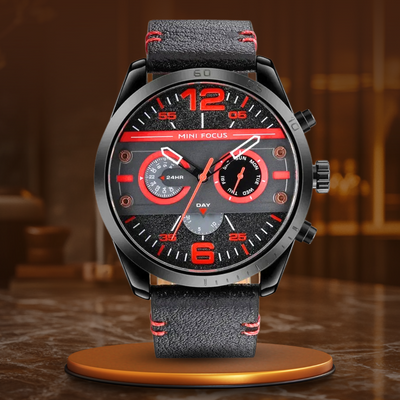 Luksus Læderrem Quartz Chronograph Sportsur