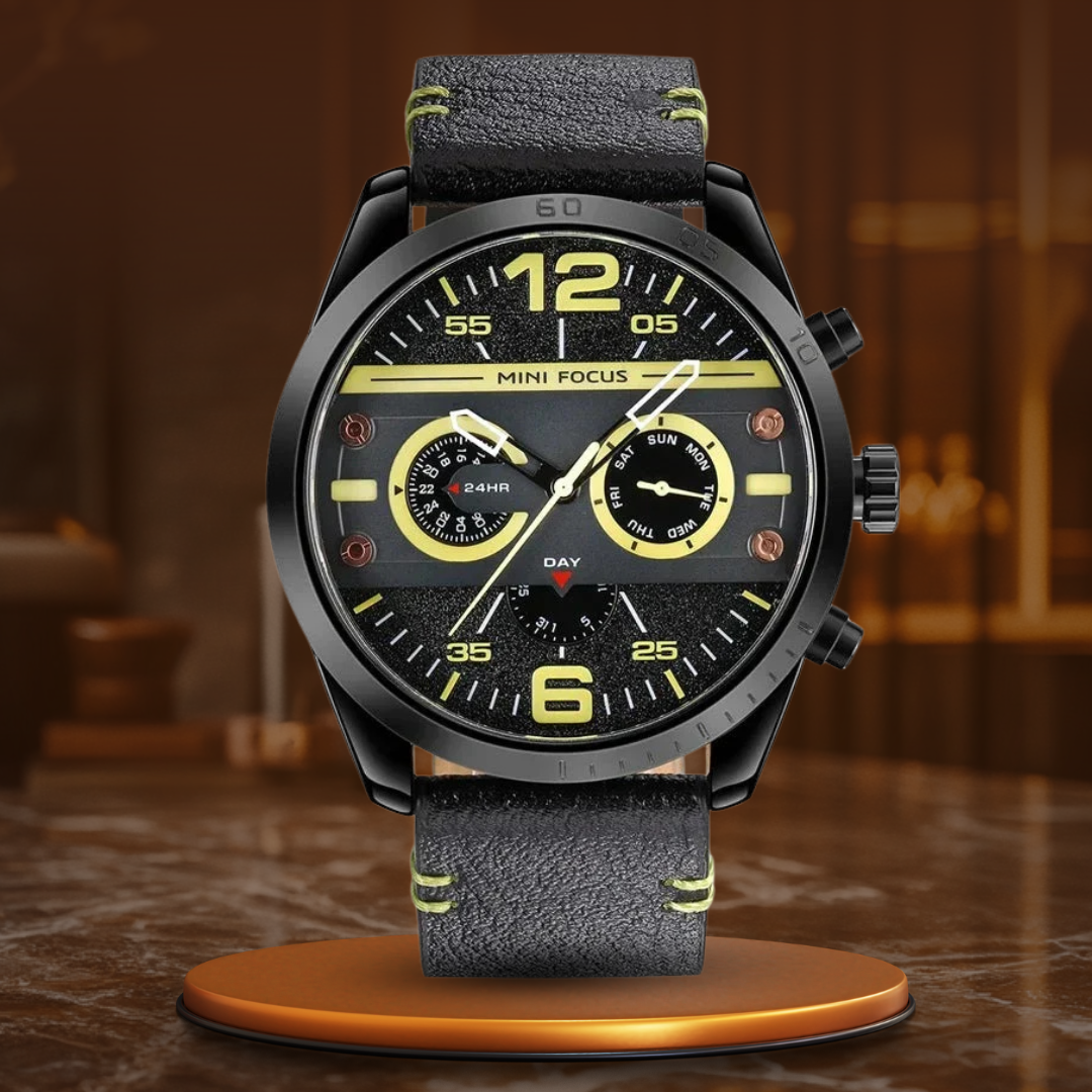 Luksus Læderrem Quartz Chronograph Sportsur
