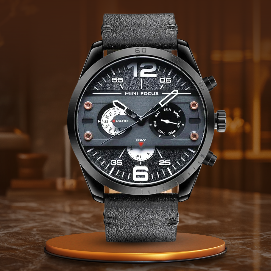 Luksus Læderrem Quartz Chronograph Sportsur