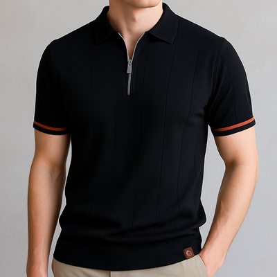 Monza Zip-Knit Polo Skjorte