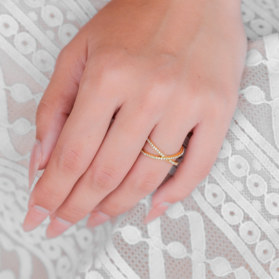 Nia Gold Diamant Kors Ring