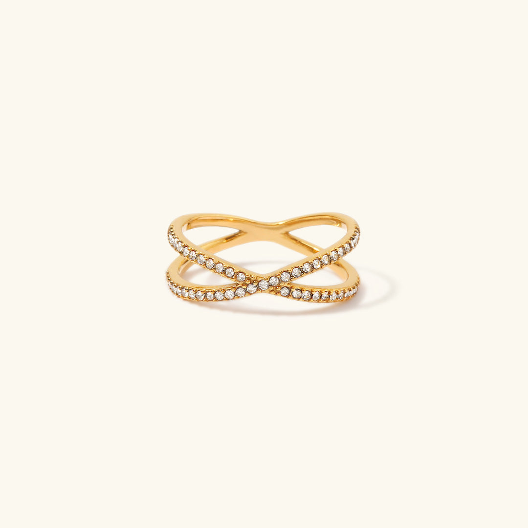 Nia Gold Diamant Kors Ring