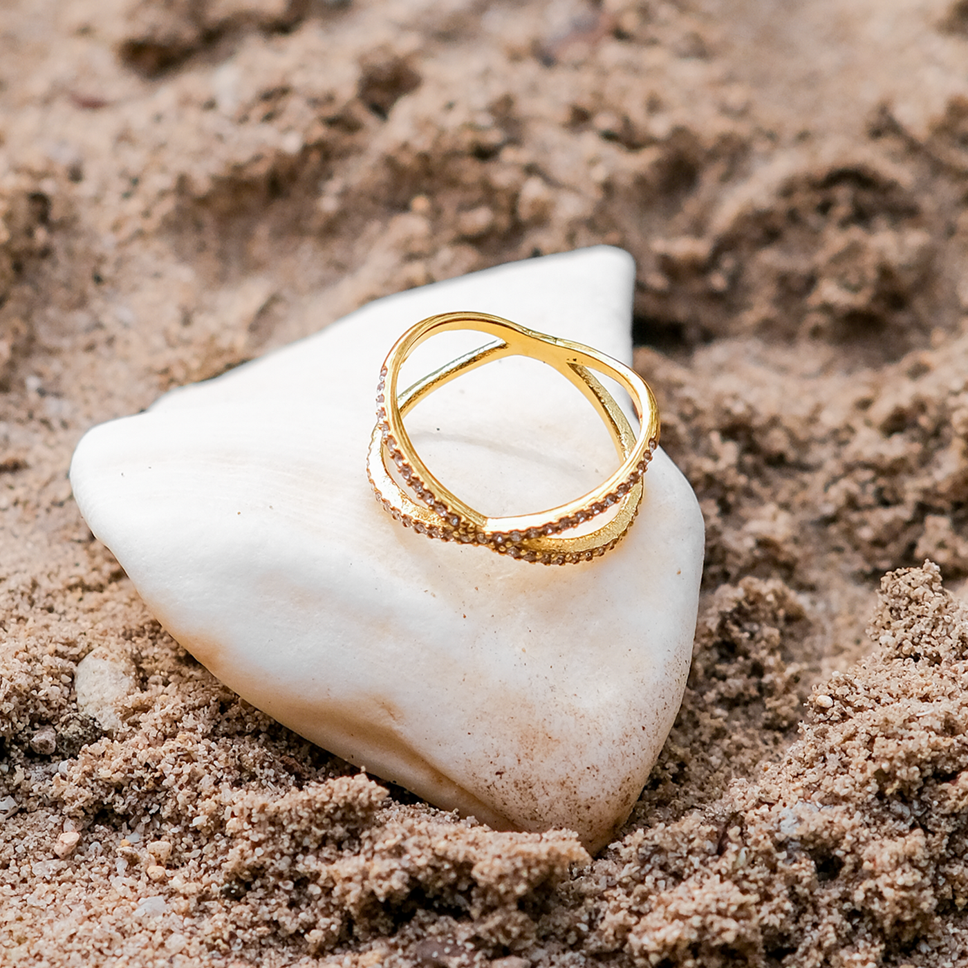 Nia Gold Diamant Kors Ring
