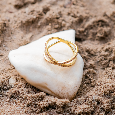 Nia Gold Diamant Kors Ring