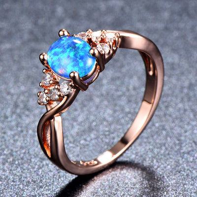 Sylva Moonhart Blauer Ring | Roséguld