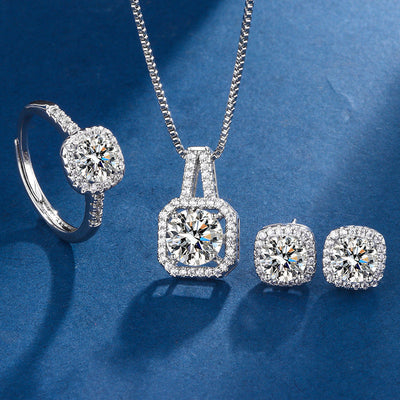 Aria Quadrat Radiant Set | Hvidguld 16k