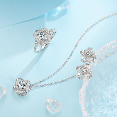Fleur de Givre Klee-Knoten-Set | Hvidguld 16k