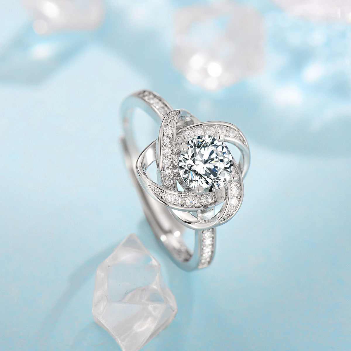 Fleur de Givre Klee-Knoten-Set | Hvidguld 16k