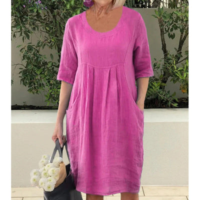 Eva™ | Ny Linned-Bomulds Kjole - Olsen Official