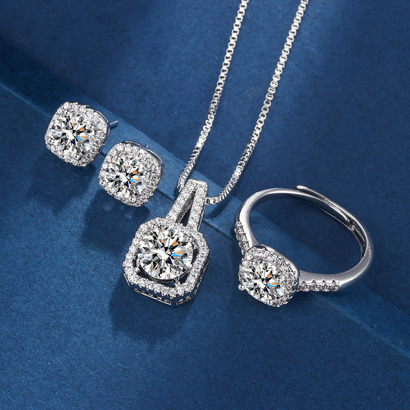 Aria Quadrat Radiant Set | Hvidguld 16k