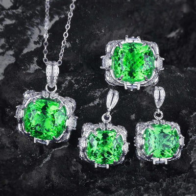 Velora Thandrelle Aquamarin Sæt | Hvidguld 14k