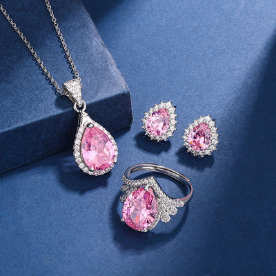 Aria Tårn Pink Sæt | Hvidguld 16k