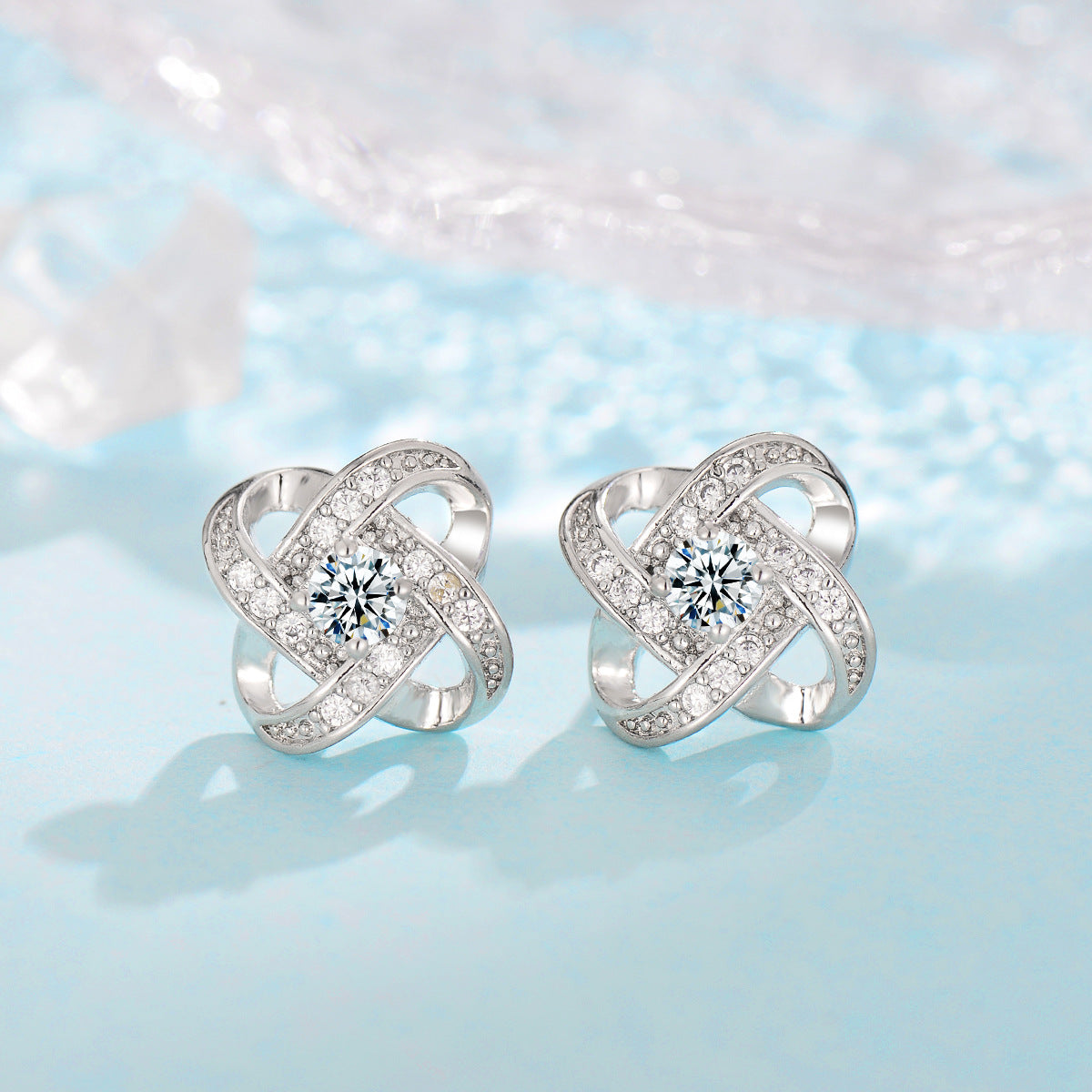 Fleur de Givre Klee-Knoten-Set | Hvidguld 16k