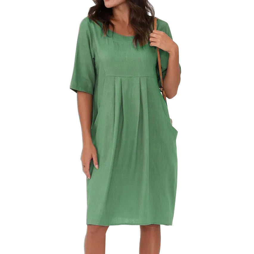 Eva™ | Ny Linned-Bomulds Kjole - Olsen Official