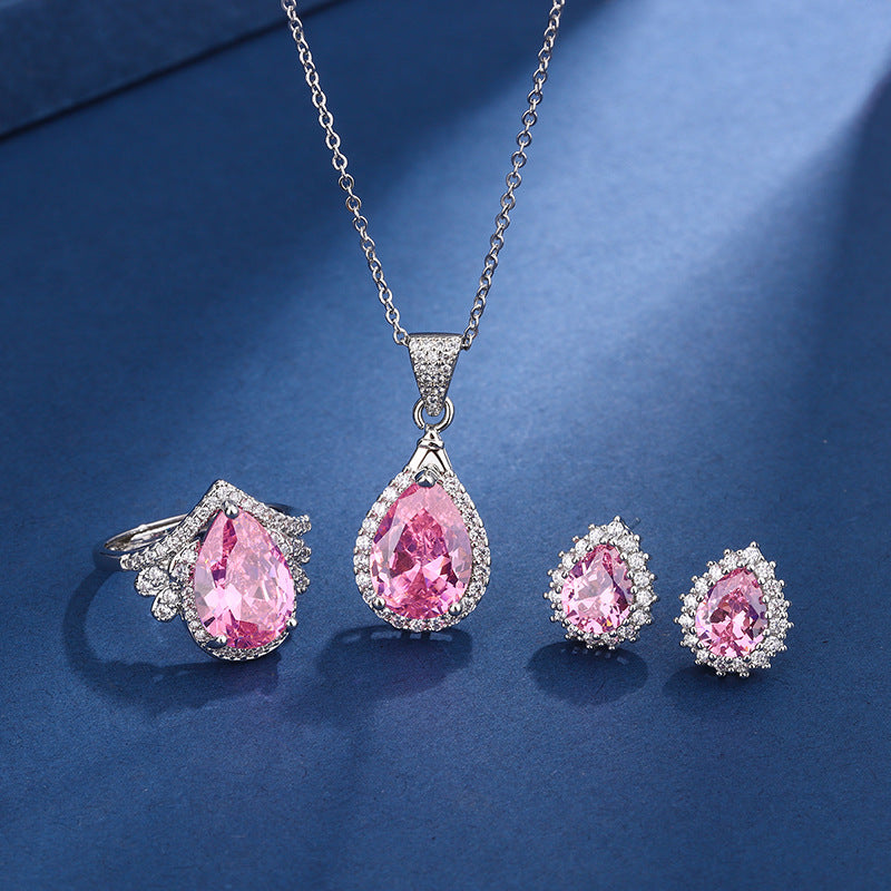 Aria Tårn Pink Sæt | Hvidguld 16k