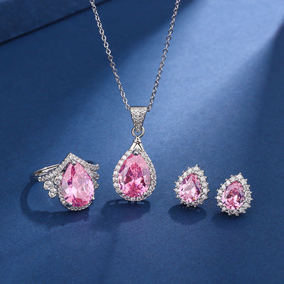 Aria Tårn Pink Sæt | Hvidguld 16k