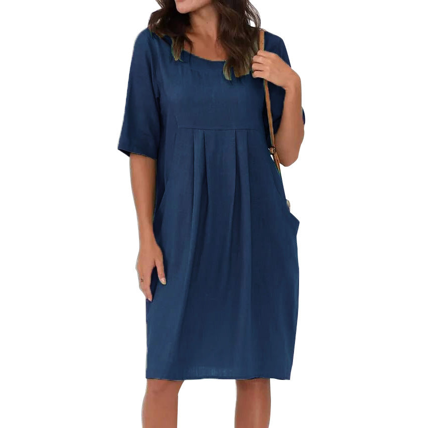 Eva™ | Ny Linned-Bomulds Kjole - Olsen Official