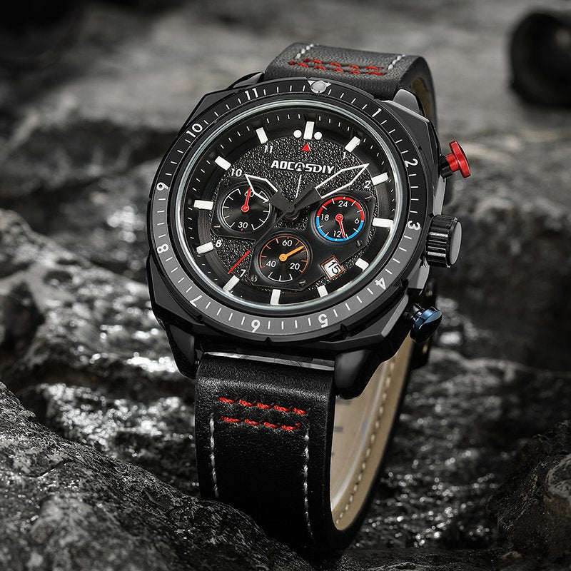 Luksus Chronograph Sport Quartz Ur