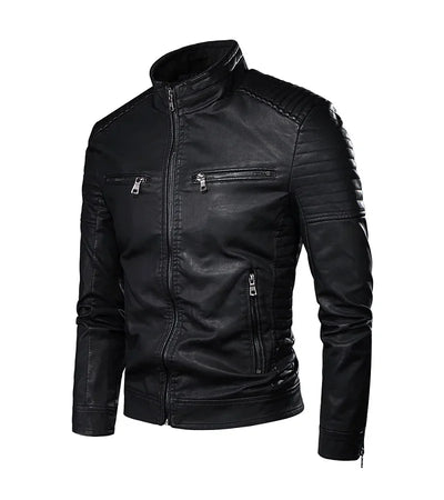 Mikkel™ Armor – Vintage læderlook med quiltede skuldre
