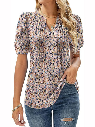 Blomsterprint Tunika med Puffærmer | Olsen & Olsen™ - Olsen Official