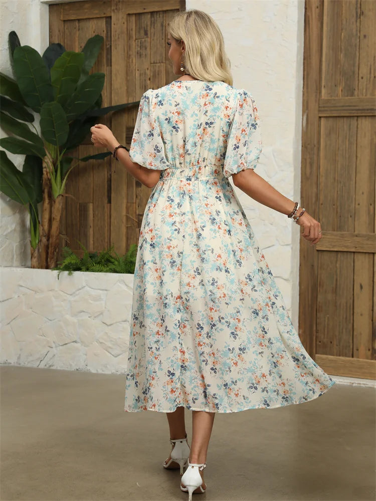 Chloe™ Chiffon Blomstret Kjole - Elegance til Hverdag - Olsen Official