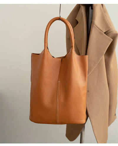 saga™ – lyseblå bucket taske i luksuslæderlook
