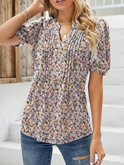 Blomsterprint Tunika med Puffærmer | Olsen & Olsen™ - Olsen Official