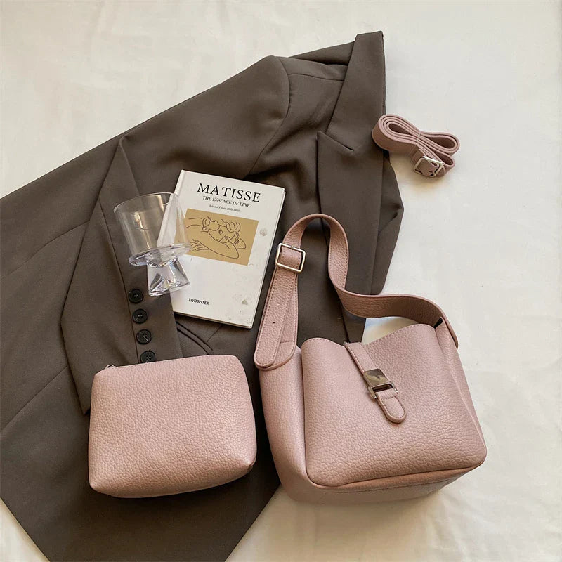 iris™ – moderne bucket taske i læderlook