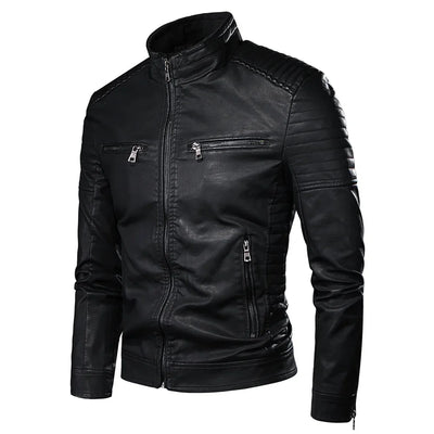 Mikkel™ Armor – Vintage læderlook med quiltede skuldre