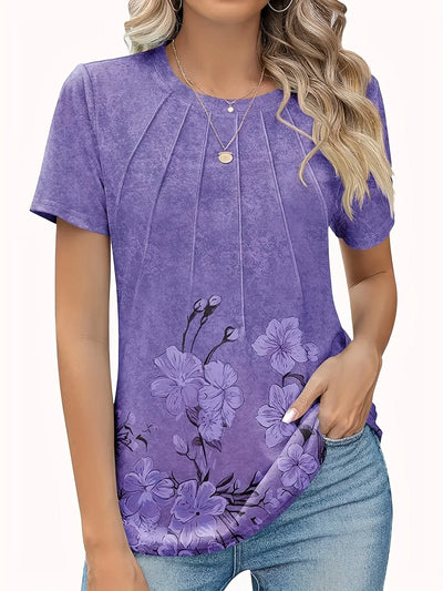 Blomsterprint Tunika med Puffærmer | Olsen & Olsen™ - Olsen Official
