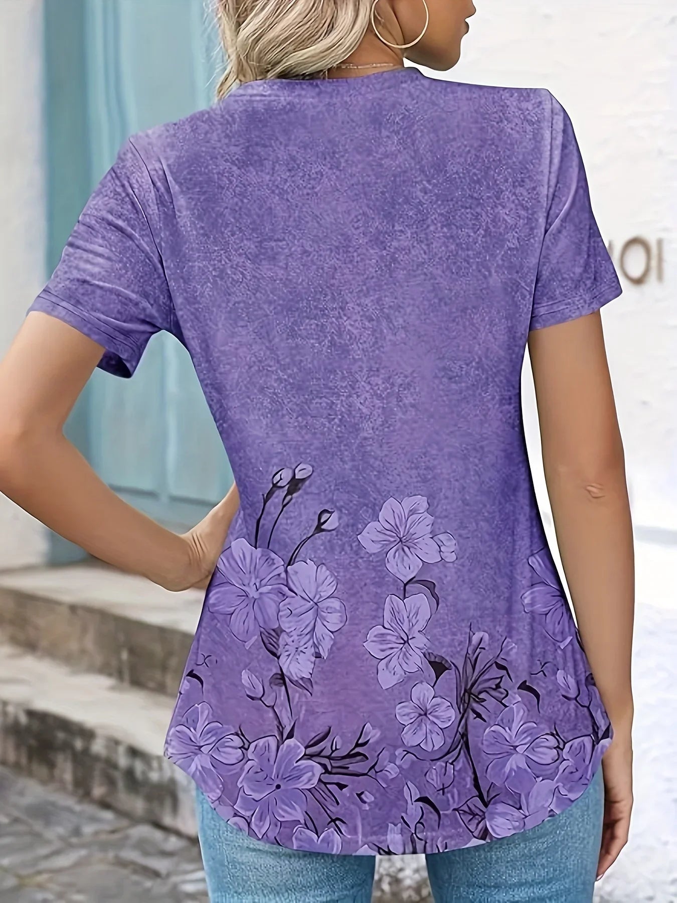 Blomsterprint Tunika med Puffærmer | Olsen & Olsen™ - Olsen Official