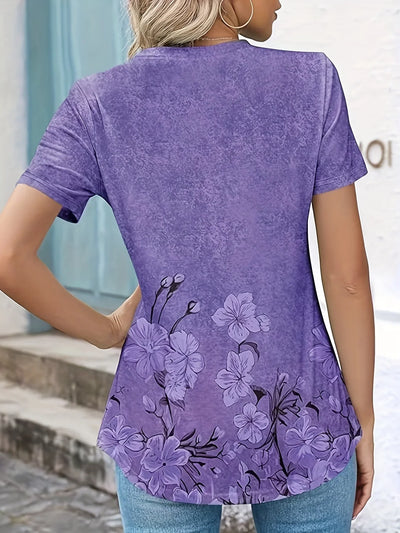 Blomsterprint Tunika med Puffærmer | Olsen & Olsen™ - Olsen Official