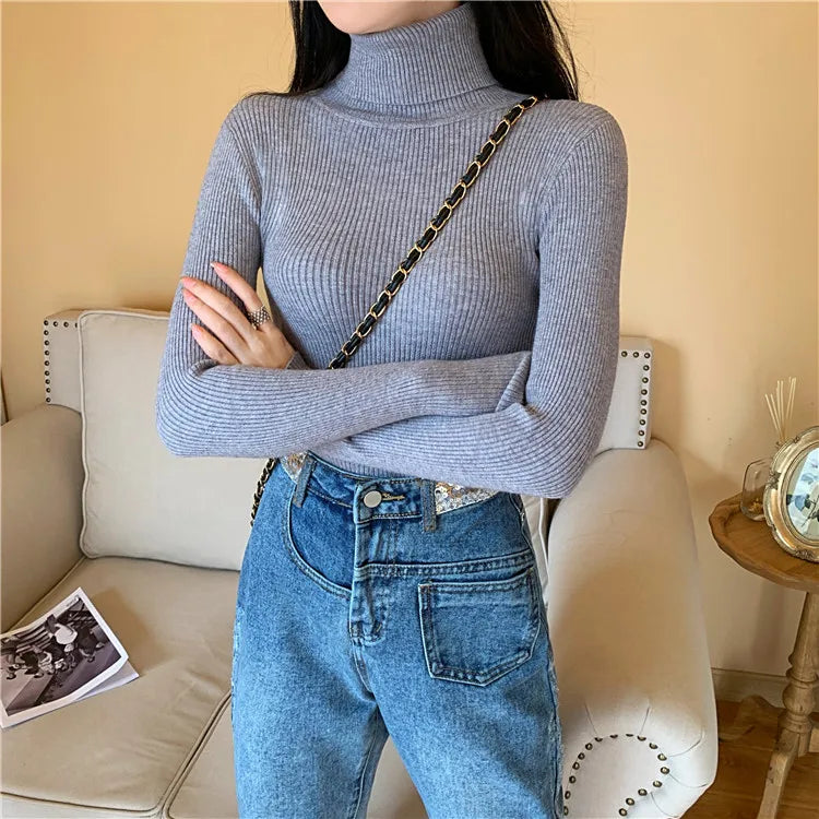 Ribstrikket Rullekrave Bluse | Olsen & Olsen™