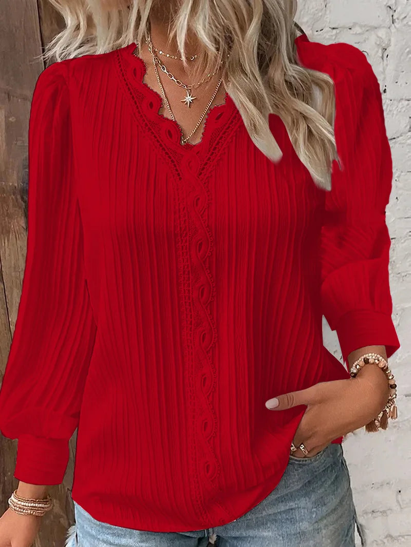 Plisseret Sommerbluse med Knapper | Olsen & Olsen™