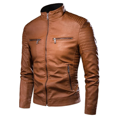 Mikkel™ Armor – Vintage læderlook med quiltede skuldre
