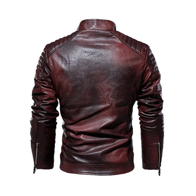 Tobias™ Rust – Rødbrun motorcykeljakke med patch-detaljer