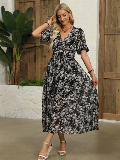 Chloe™ Chiffon Blomstret Kjole - Elegance til Hverdag - Olsen Official
