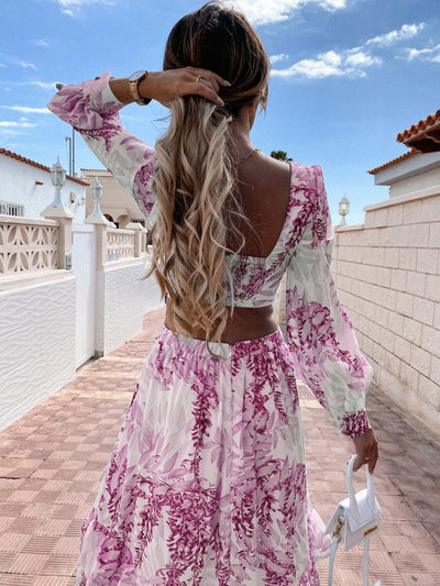 Maxi Kjole Rosea Elegant med Raffinerede Udsparinger