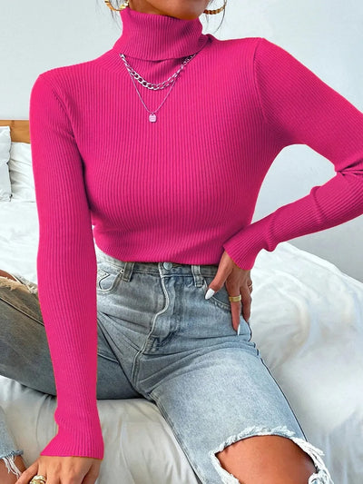 Ribstrikket Rullekrave Bluse | Olsen & Olsen™