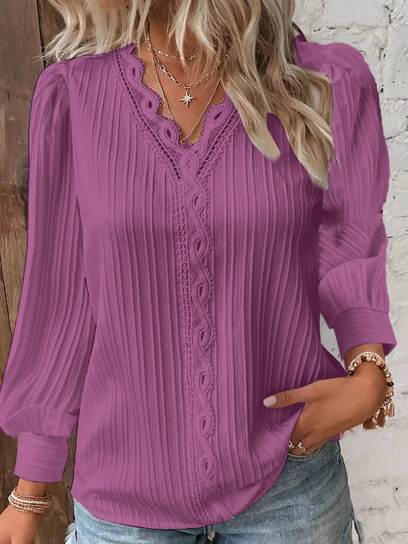 Plisseret Sommerbluse med Knapper | Olsen & Olsen™