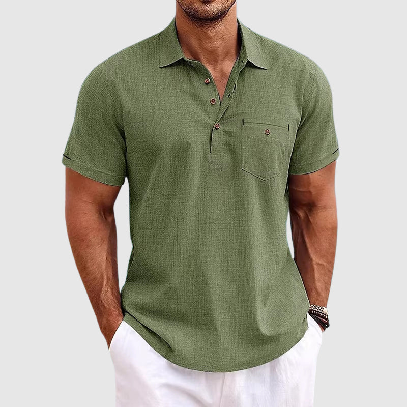 Theodore Willow Linned Polo Shirt