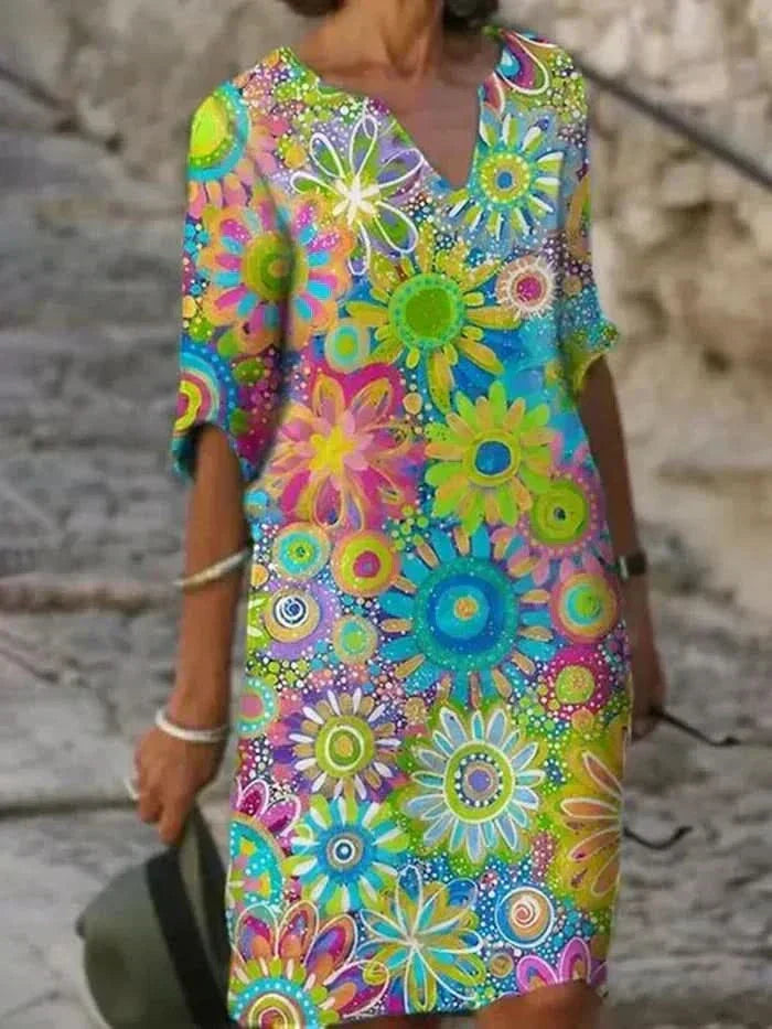 Farverig Blomstret Kjole Daisy™ | Olsen & Olsen - Olsen Official