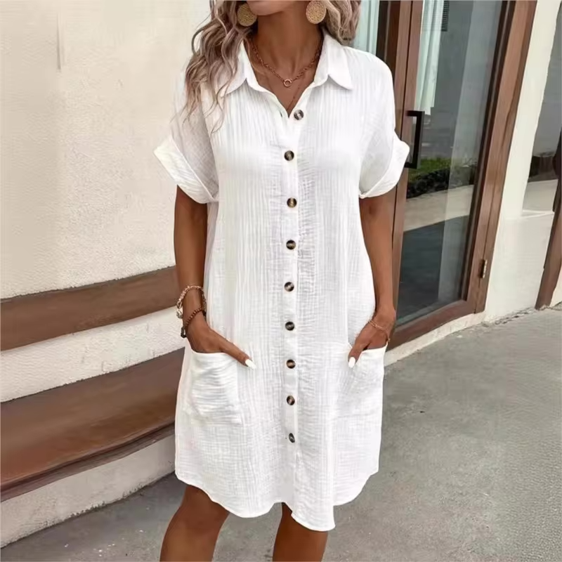 Rosea Effortless kjole med knapper