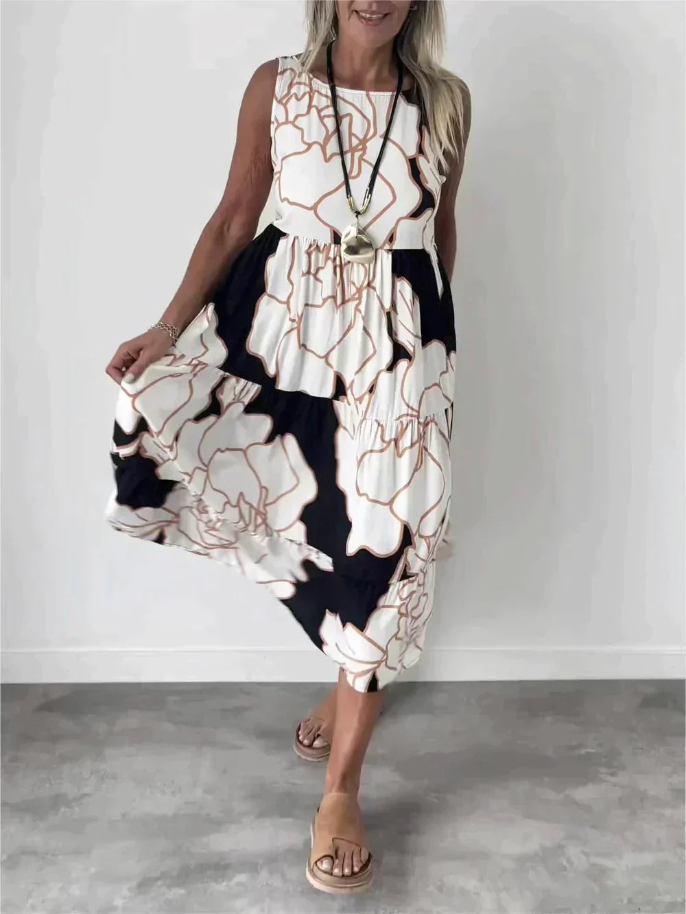 Kathleen™ | Off-Shoulder Kjole med Print