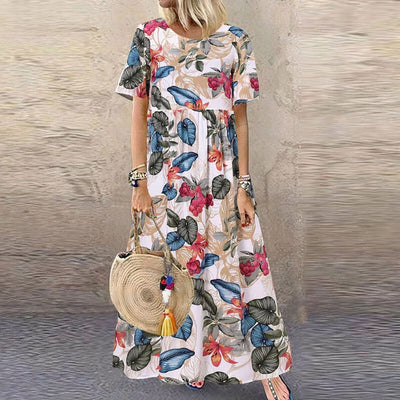Elegant og Flydende Maxi Kjole Lotte™ med Blomster Charme™ - Olsen & Olsen - Olsen Official
